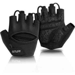 SIMARI Workout Gym Gloves for Men Women, Weight Lifting Gloves with Wrist Wrap Support, SBR Pad Grip for Full Palm Protection, for Exercise, Fitness, Dumbbells, Barbell, Climbing, Fingerless