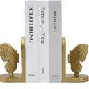 Gold Butterfly Book Ends for Shelves, Butterflies Statue Decorative Bookends for Heavy Books, Resin Book Ends with Non-Slip Felt Base for Home Farmhouse Shelves Office Lover Gift