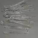 8 Pcs Plastic Buffet Serving Tongs, Clear Kitchen Tongs 6.3 Inch Small Ice Tongs for Tea and Coffee Party Catering Appetizers Salad Desserts Sandwich