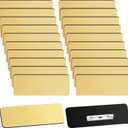 Breling 100 Pieces Name Tags with Pins 1 x 3 Inches Blank Name Tags Reusable ID Badge Holders with Clip for Office Workers Students Employee Custom(Gold)