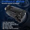 Hydraulic Motor 104-1789-006 Replacement for Eaton Char-Lynn 2000 Series, 9.59 cu in Displacement 2-Bolt SAE-A Mount, 470 RPM 2780 PSI High Torque Heavy Duty Hydraulic Motor
