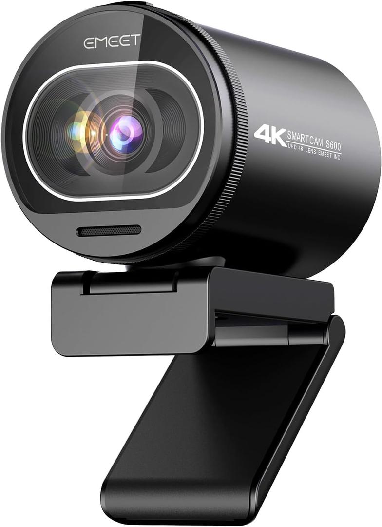 EMEET S600 4K Webcam for Streaming - Sony 1/2.55'' Sensor, PDAF Autofocus, 1080P@60FPS, 2 Noise Reduction Mics, Built-in Privacy Cover, 73 FOV, Streaming Camera for Live Commerce/Gaming/Beauty