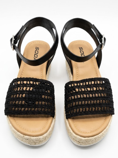 Soda, Hoyden-D, Black, casual Sandal, sandal 6.5