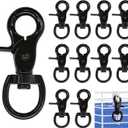 10PCS Trigger Snap Hooks 2.32'' x 0.82'' Zinc Alloy Black Swivel Snap Hooks Heavy Duty Metal Lanyard Clips Hardware for Dog Leash Purse Bag Clips Cages (10)