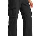MAGCOMSEN Women's Cargo Pants Quick Dry Lightweight Hiking Travel Pants Water Resistant Safari Joggers with Pockets (Black, S)