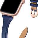 WFEAGL Leather Band Compatible with Apple Watch Bands for women | 41mm 40mm 38mm 42mm(series 11 10), Top Grain Leather, Slim & Thin, iWatch Bands SE 3 2 1, Series 11 10 9 8 7 6 5 4 3 2 1