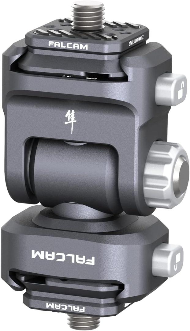 FALCAM F22 Dual Quick Release Field Monitor Mount Holder, Camera Monitor Mounting Adapter with Double 360 Rotation Ballheads, Aluminum Camera Accessory Kit with 1/4" Screws, Fits for 5" & 7" Monitor