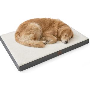 Bedsure XL Dog Beds Large Sized Dog -Comfy Flat Extra Large Pet Beds with Removable Washable Cover, Orthopedic Egg Crate Foam Mat, Suitable for Pet Up to 100 lbs (Grey)