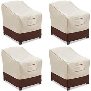 Vailge Patio Chair Covers, Lounge Deep Seat Cover, Heavy Duty and Waterproof Outdoor Lawn Patio Furniture Covers (1 Pack - Large, Beige & Brown)