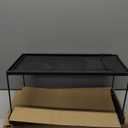 1 Pack Expandable Under Cabinet Shelf, Under Shelf Basket with 0.94 Inches Thick Clips for Kitchen Cupboard, Metal Hanging Under Desk Basket for Laundry Room, Cabinet, Shoe Rack (Black)