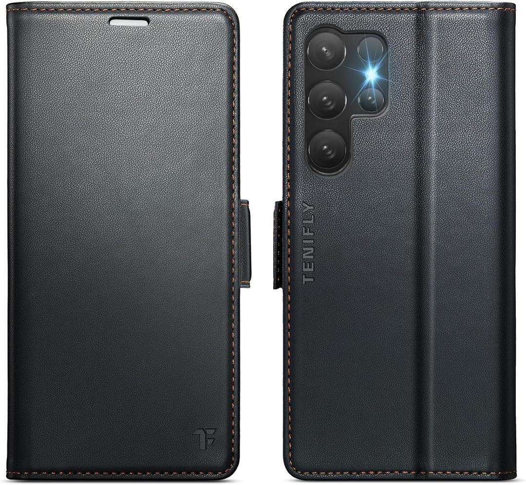 for Samsung Galaxy S23 Ultra Case Wallet with RFID Blocking Card Holder, PU Leather Kickstand Protective Flip Phone Cover Fit for Galaxy S23 Ultra 6.8", Black