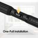 Black Tension Curtain Rod 41-100In,Outdoor Curtain Rod | No Drilling for Window or Bathroom Patio, Adjustable Spring Shower Rod,Rod Diameter 1.26In-One-bond stretching