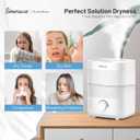 SimerSure Top Fill Humidifier, 2L Water Tank for Bedroom, 28H Long Lasting New White Air Humidifier for Large Room, Ultra Quiet 25dB Cool Mist for Baby, Plants, Office, Easy to Clean & Fill (White)