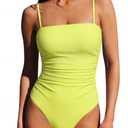 SUUKSESS Women Sexy One Piece Swimsuit Tummy Control Square Neck Bathing Suit, Large