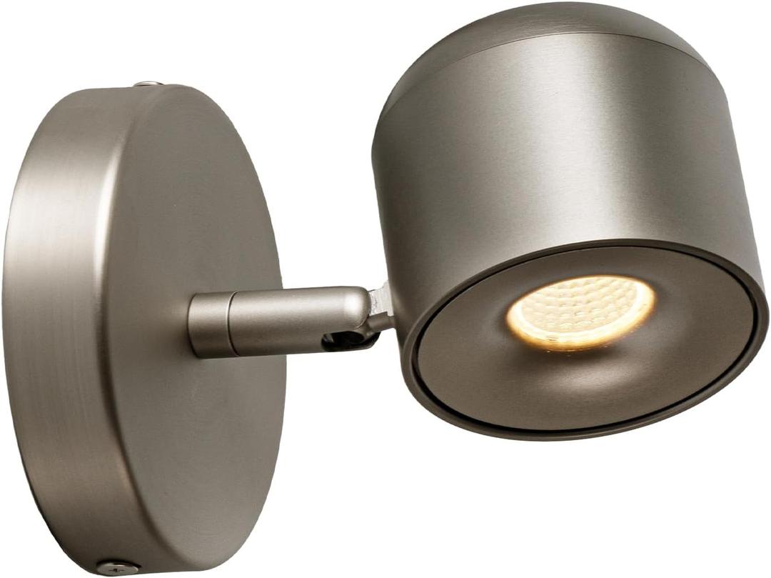 LED Wall Sconce Indoor, Dimmable Wall Lights 7W 3000K, Adjustable 340 Rotation & 150 Tilt, Flicker-Free CRI97,Night Light for Bedside,for Living Room Corridor,Brushed Nickel