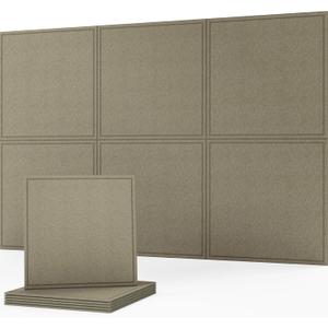 Sound Panels for Walls, Decorative Acoustic Panels, 6 Pack | 23.62 x 23.62 In Each, Covers 72 x 48 In, Peel and Stick, Rental Friendly, Edge Relay Pattern