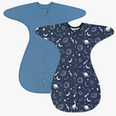 ZIGJOY Baby Transitional Swaddles for Newborns: 0.5 Tog Arms Up Sleep Sack 12 Months Soft Cotton Shark Fin 2 Way Zipper