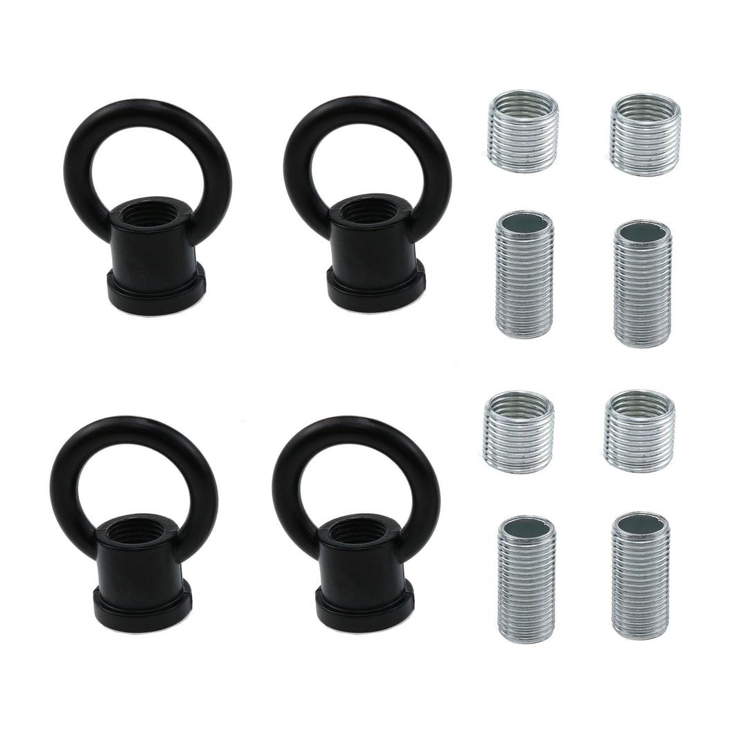 M10 Thread Ring Type Internal Thread Eye Nut Hardware Ring Pendant Lamp with 4 Bolts and 4 External Hollow Screws + 4 M10 to M12 Conversion Screws