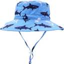 Sarfel Baby Sun Hat Toddler Summer Hats UPF 50+ Baby Bucket Hat Kids Beach Hats for Baby Boys (Blue, XL)