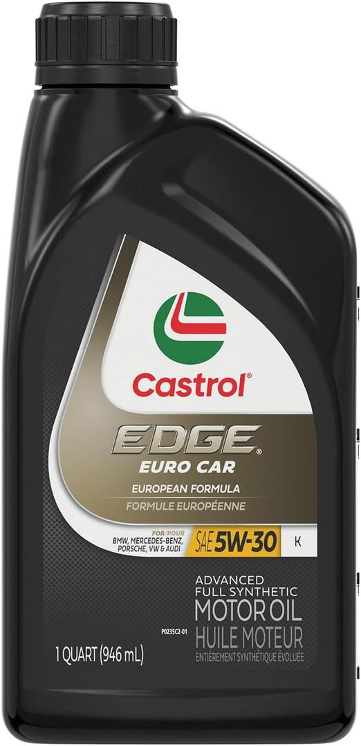 Castrol EDGE Euro 5W-30 K Advanced Full Synthetic Motor Oil, 1 Quart, Pack of 6
