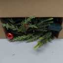 6 FT Artificial Christmas Garland, Faux Spruce Evergreen Garland with 20 LED Lights, Red Gold Ball Ornaments and Stars, Lighted with Timer, Perfect for Christmas Indoor Outdoor Decoration