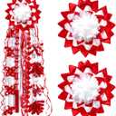 2 x 2 Pcs 10 Inch Homecoming Mum Flower Silk Homecoming Accessories Kit DIY Mum Supplies Crafts for Back to School Week Celebrations Party Holiday Outdoor Decorations(Red)