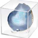 Clear Acrylic Mineral Geode Fossil Coral 3-Peg Round Holder Dustproof Box, Painted Rock Agate Crystal Small Collectibles Display Stands Easel, Multiple Display Box (Large-5x5x5in, 1Pcs)