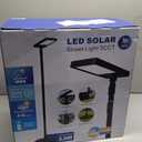 102" Solar Lamp Post Lights with Pole & Water Box Base, Outdoor IP65 Waterproof 3800LM 420 LEDs Solar Street Lights, Metal Flood Motion Sensor Lights for Yard, Garden, Patio, Lawn, Parking Lot