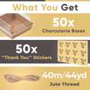Leafiew 50 Pack Small Charcuterie Boxes with Clear Lids - To Go Paper Mini Charcuterie Box, Disposable Food Containers, 5Inch Dessert Boxes - Sandwich, Cookie, Sushi, Cake Slice, Strawberries (Brown)