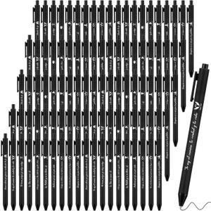 100 Pcs Spanish Bible Verse Pens Christian Ballpoint Pens with Inspirational Quotes Religious Writing Gifts for Employee Coworker Office Teacher Sunday School Supply(Black)