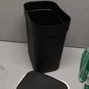 UUJOLY Small Bathroom Trash Can with Lid Slim Wastebasket Garbage Can Plastic Container Basket for Kitchen, Laundry Room, Office, Kids Room, Dorm, Black, 2.6 Gallon
