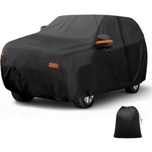 X AUTOHAUX Car Cover Outdoor Waterproof Sun Rain Snow Hail Protection with Left Side Door Zipper 210D-PU for Toyota Sequoia