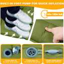 FrutPunch Camping Sleeping Pad, Ultralight Camping Mat with Pillow, Built-in Foot Pump Inflatable Sleeping Pads Compact for Camping Backpacking Hiking Traveling Tent, Single