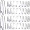Blulu Pleat Hooks Stainless Steel Curtain Hooks Drapery Clasp and Pin 4 Prongs Pinch Pleat Tools Clips for Window, Shower Curtain(60 Pcs)