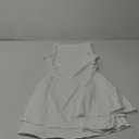 Kaximil Women's Ruffle Hem Boat Neck Mini Dress Sleeveless Ruched Corset Short Party Dresses (Medium, White)