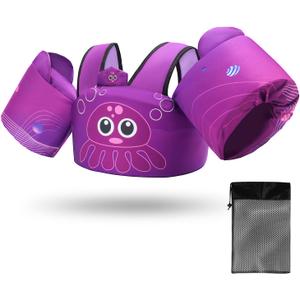 Elejolie Toddler Swim Vest for Child Learn Swiming Training,Infant Safety Swimmies Aid Jacket for Kids 2 3 4 5 6 Years Old,Arm Water Wings for Baby 22-66lbs