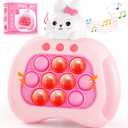 Easter Bunny Fidget Toy,Easter Basket Stuffers Quick Fast Puzzle Push Game Pop Light up Fidget Toy,Easter Egg fillers Bunny Sensory Pop Toys for Adults Gifts