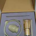 Matcha Whisk Set, Japanese Tea Set includes Matcha Bowl with Spout, Matcha Whisk and Holder, Bamboo Scoop - 4 Pcs Ceremonial Grade Matcha kit for Tea Lovers (Jade Green)