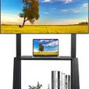 Rolling TV Stand with Wheels for 32-75 Inch Heavy-Duty Mobile TV Cart LCD LED OLED Flat Panel Screens Smartboard Holds up to 100lbs Portable TV Stand on Wheels with Shelf Height Ajustable