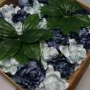 Floroom Artificial Gardenia Flowers 2.7" 25pcs Real Looking Dusty Blue Shades Foam Fake Flowers with Stem for DIY Wedding Bouquets Bridal Shower Centerpieces Floral Arrangements Party Table Decoration