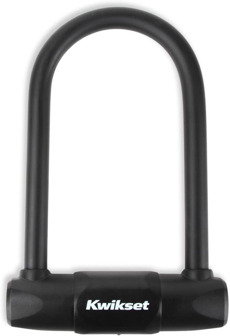 Kwikset High Security Bicycle U-Lock, Hardened Steel, Anti-Theft Bike Lock, 1 Pack, Black