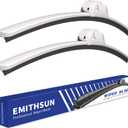 OEM QUALITY 26" + 17" Premium All-Seasons Durable Stable And Quiet White Windshield Wiper Blades (Set of 2)