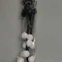 Thiccywoov 6 Pcs 14 Inch Christmas Tree Picks Velvet Christmas Ornaments Spheres Ball Pick Velvet Xmas Tree Branches Hanging Decoration Wreath Home Office Party Ornament (Black, White)