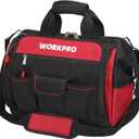 WORKPRO 16" Top Wide Mouth Tool Bag with Water Proof Rubber Base, Multi-Compartment, 46 Pockets, For Tool Organizer & Storage, W081122A