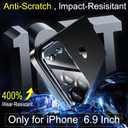 2 x Ferilinso 6 Pack Camera Lens Protector for iPhone 17 Pro Max Accessories, Phone Case Friendly, 9H+ Tempered Glass Cover, Ultra HD, Anti-Scratch, Not Easy to Break, Strong Adsorption