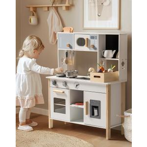 ROBOTIME Play Kitchen for Kids, Wooden Kids Play Kitchen Playset with Cutting Toy Food Set, Toaster and Toddler Gardening Sets- Toddlers Play Kitchen Gifts for Boys and Girls Ages 3+, 38.5 X 5.31 X 18.7 Inches
