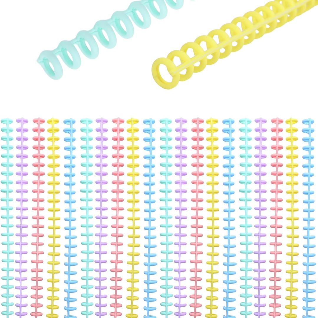 20 Pcs Plastic Binding Combs,Binding Spines Binder Combs Open & Close Easily Adding Pages for Teacher Student Notebook File Making,30 Ring Diameter 8 MM,5 Colors Trimmable,85 Sheet Capacity