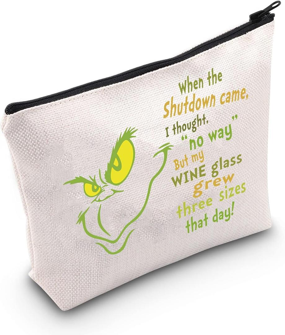 LEVLO Grenn Doctor Cat Quote Cosmetic Make Up Bag Doctor Cat Fans Gift When The Shutdowh Came I Thought No Way Makeup Zipper Pouch Bag (When The Shutdowh)