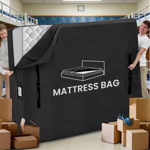 Mattress Bags for Moving and Storage, BETU Waterproof Mattress Protector Twin XL Mattress Cover with 8 Heavy Duty Handles and Zipper Extra Thick Moving Supplies for Dorm Reusable (82x42x13.5 Black)