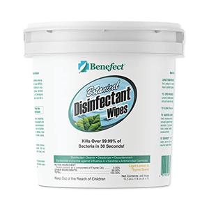 Benefect Botanical Disinfecting Wipes - (250 Wipe Count) Natural, No Residue - Antibacterial Disinfectant, Multi-Surface Cleaning and Sanitizing Wipes